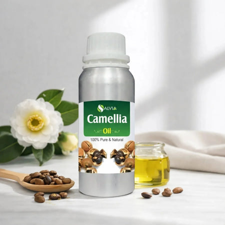 Salvia Camellia Carrier Oil (Camellia Oleifera), Lightweight Hydration, Hair Shine, Skin Softening