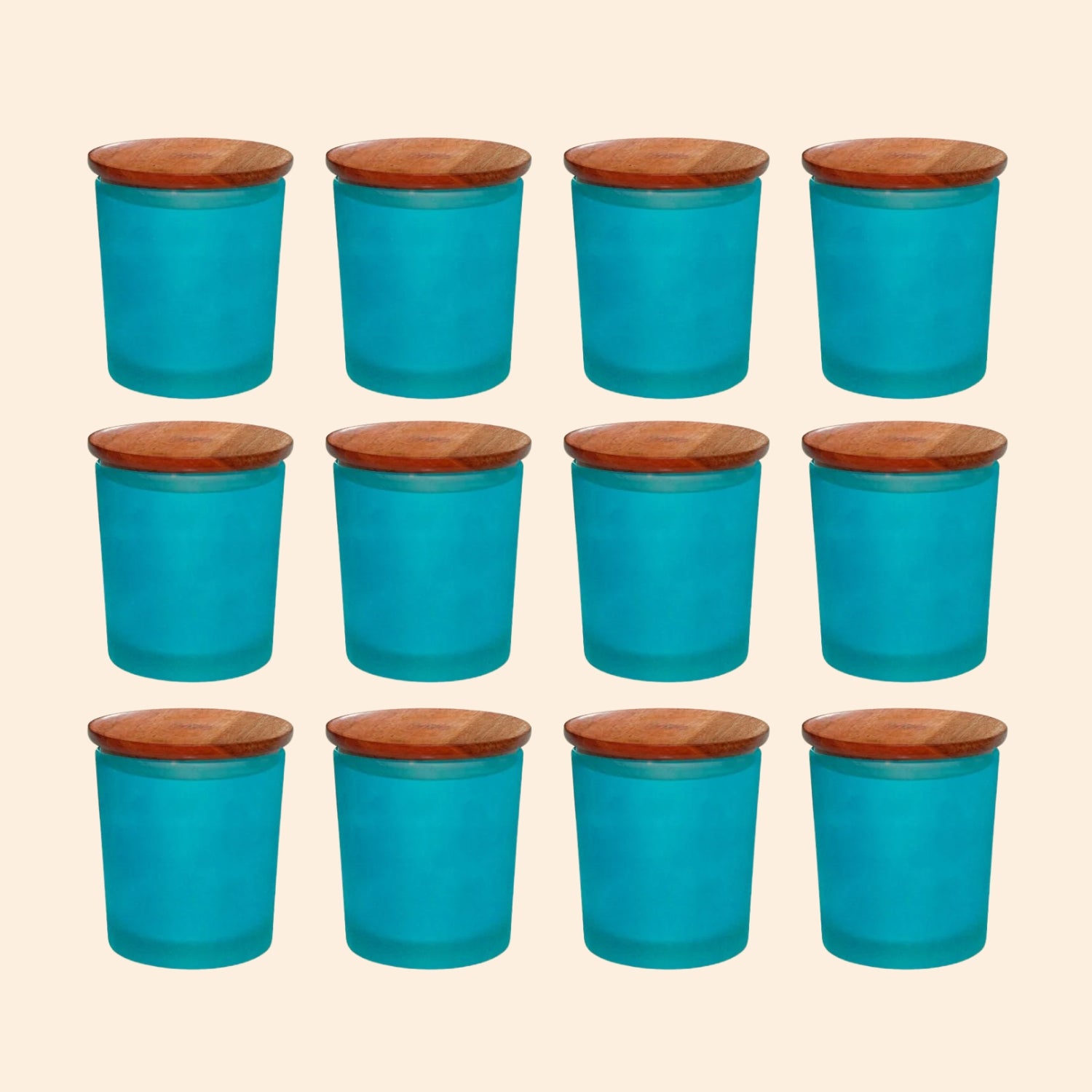 Amber Frosted Glass Jar with Lid