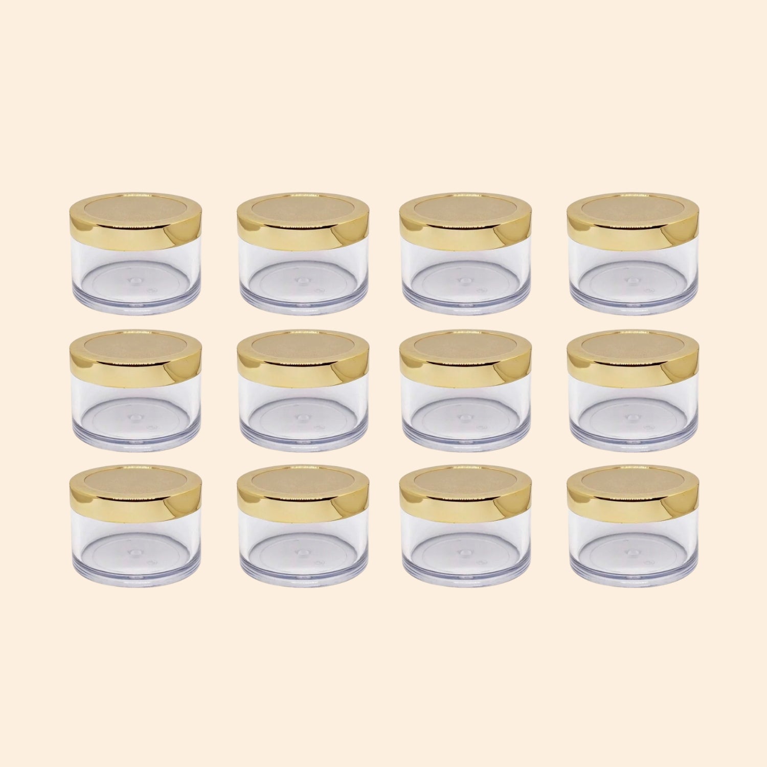 Empty Transparent SAN Jars with Golden Cap