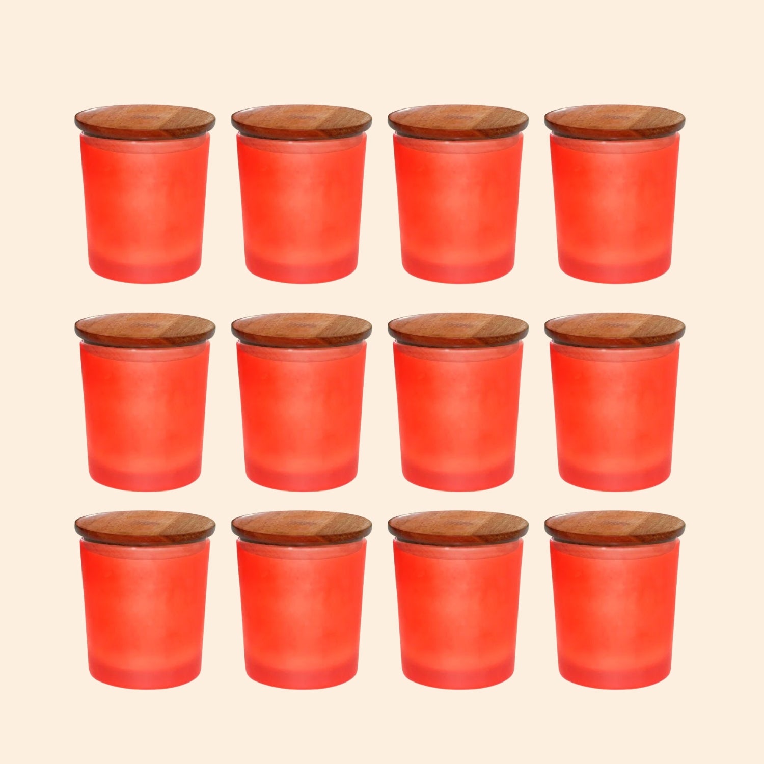 Amber Frosted Glass Jar with Lid