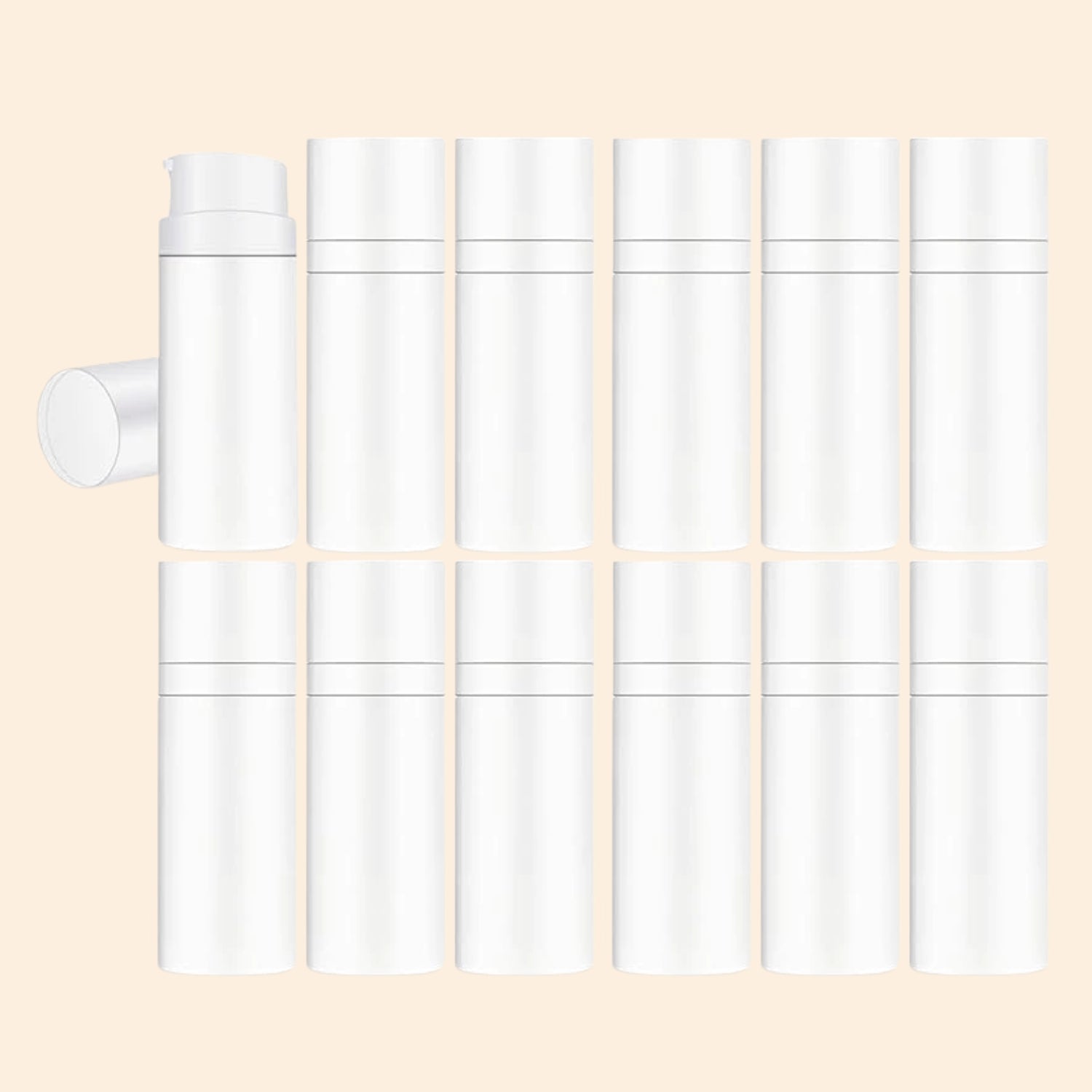 White Airless Bottle with White Cap 15ml