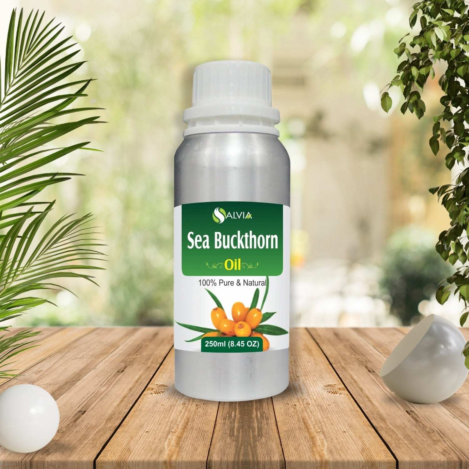Sea Buckthorn (Hippophae Rhamnoides) Oil 100% Pure & Natural Carrier Oil Supports Wound Healing, Diminishes Scars, Improves Skin Elasticity