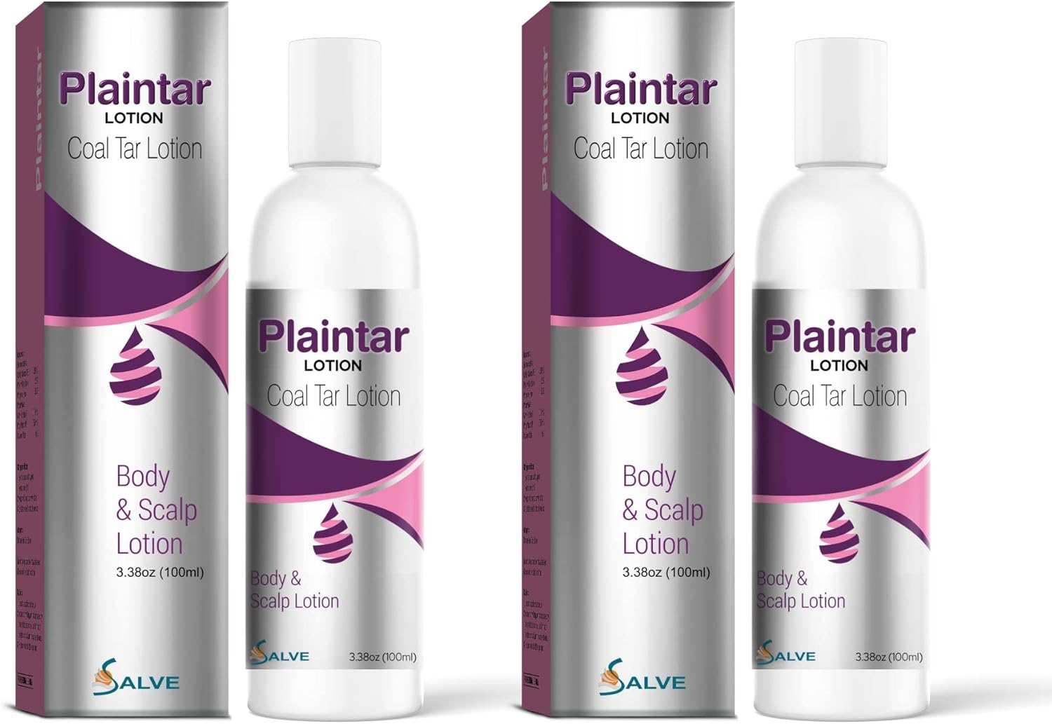 Plaintar Coal Tar Leave-On Lotion - 3.38 Oz (100ml) (Pack of 2) | Reduces Scaling, Dryness & Itching | Effective for Dandruff, Psoriasis & Seborrheic Dermatitis | For Body & Scalp