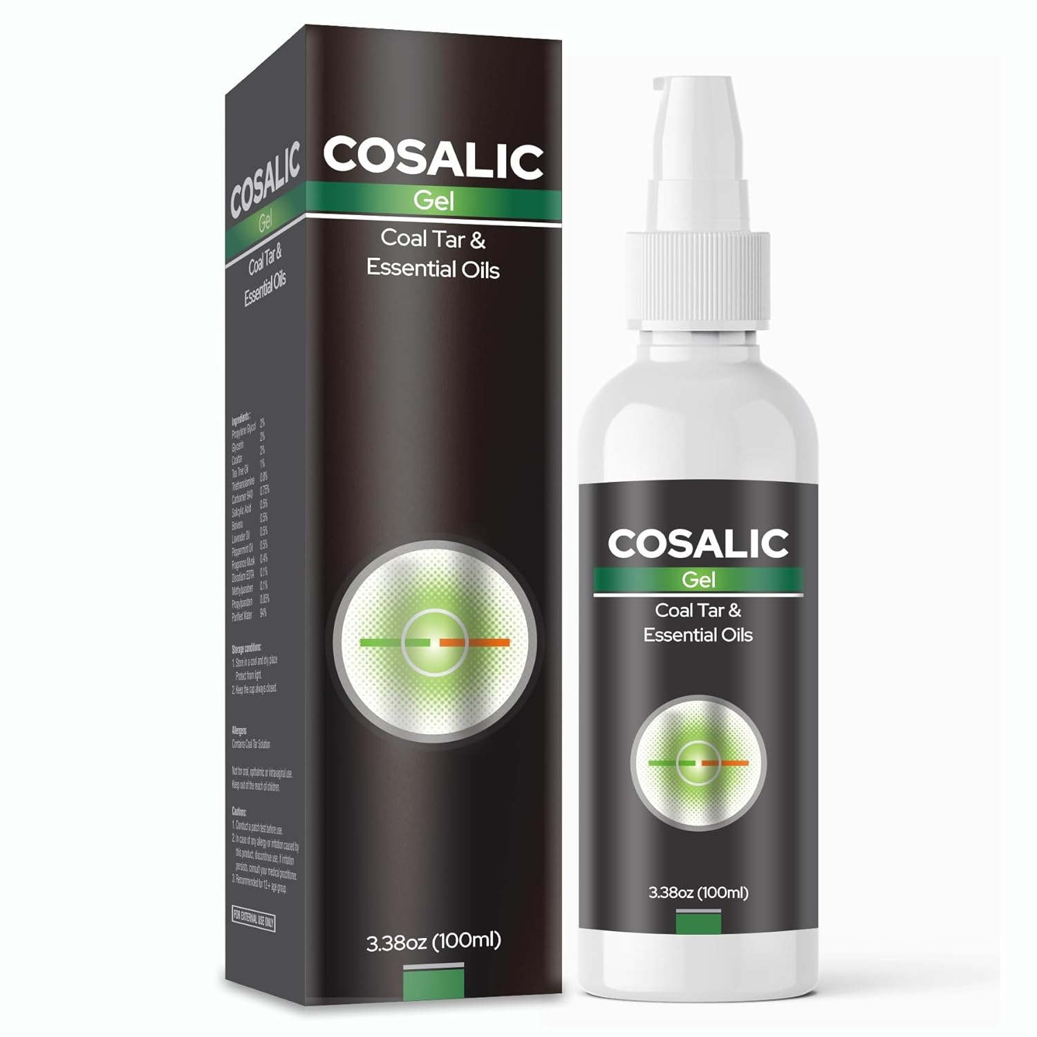 Salve Cosalic Gel - 100 ml (3.38 Oz) | Relieves Dry, Flaky, Scaly, Itchy Skin | Enriched with Essential Oils & Coal Tar | Suitable for All Skin Types