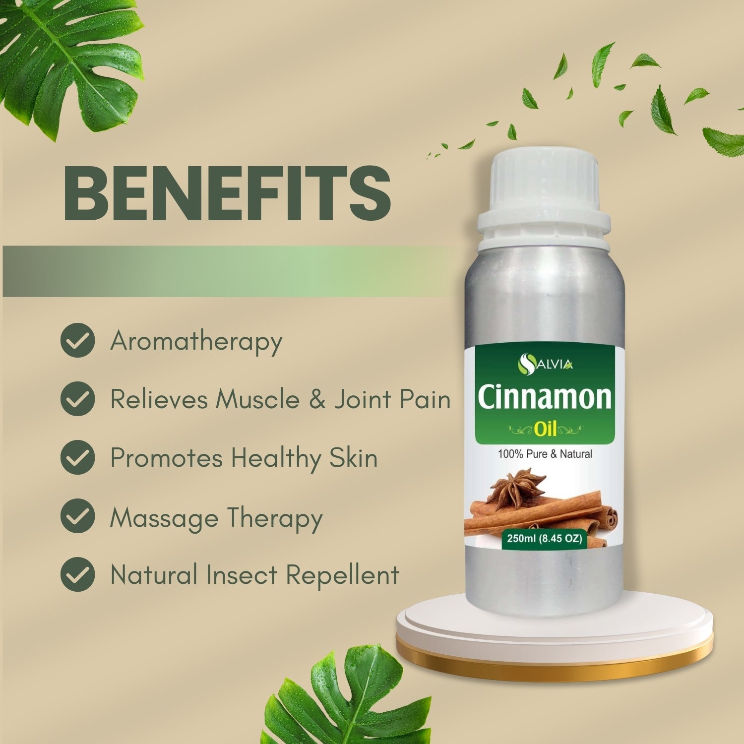 Cinnamon Essential Oil for Skin, Hair, and Pain Relief