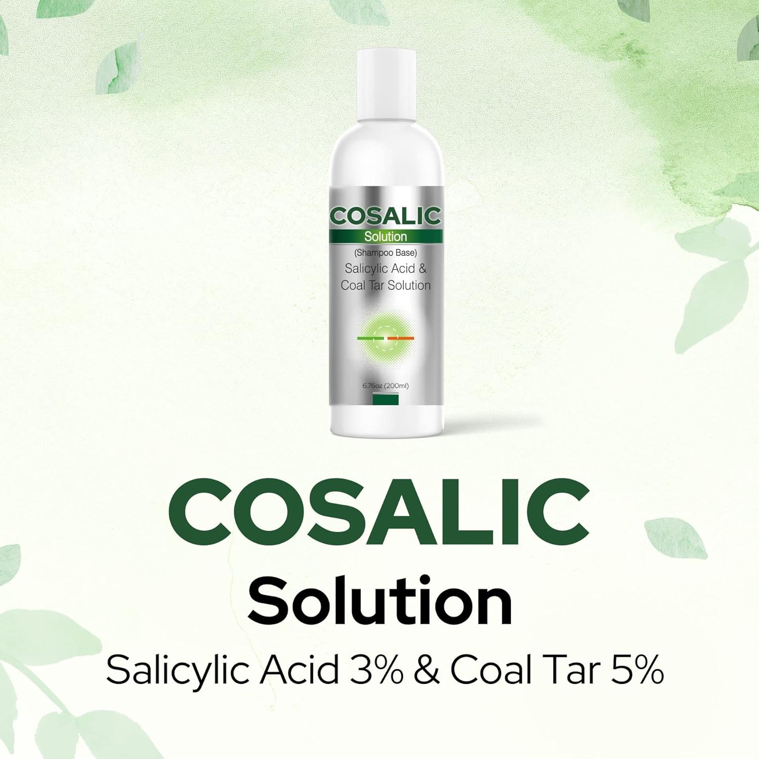 Cosalic Coal Tar & Salicylic Acid Solution - 6.76 Fl Oz | Itch Relief Shampoo for Psoriasis & Seborrheic Dermatitis