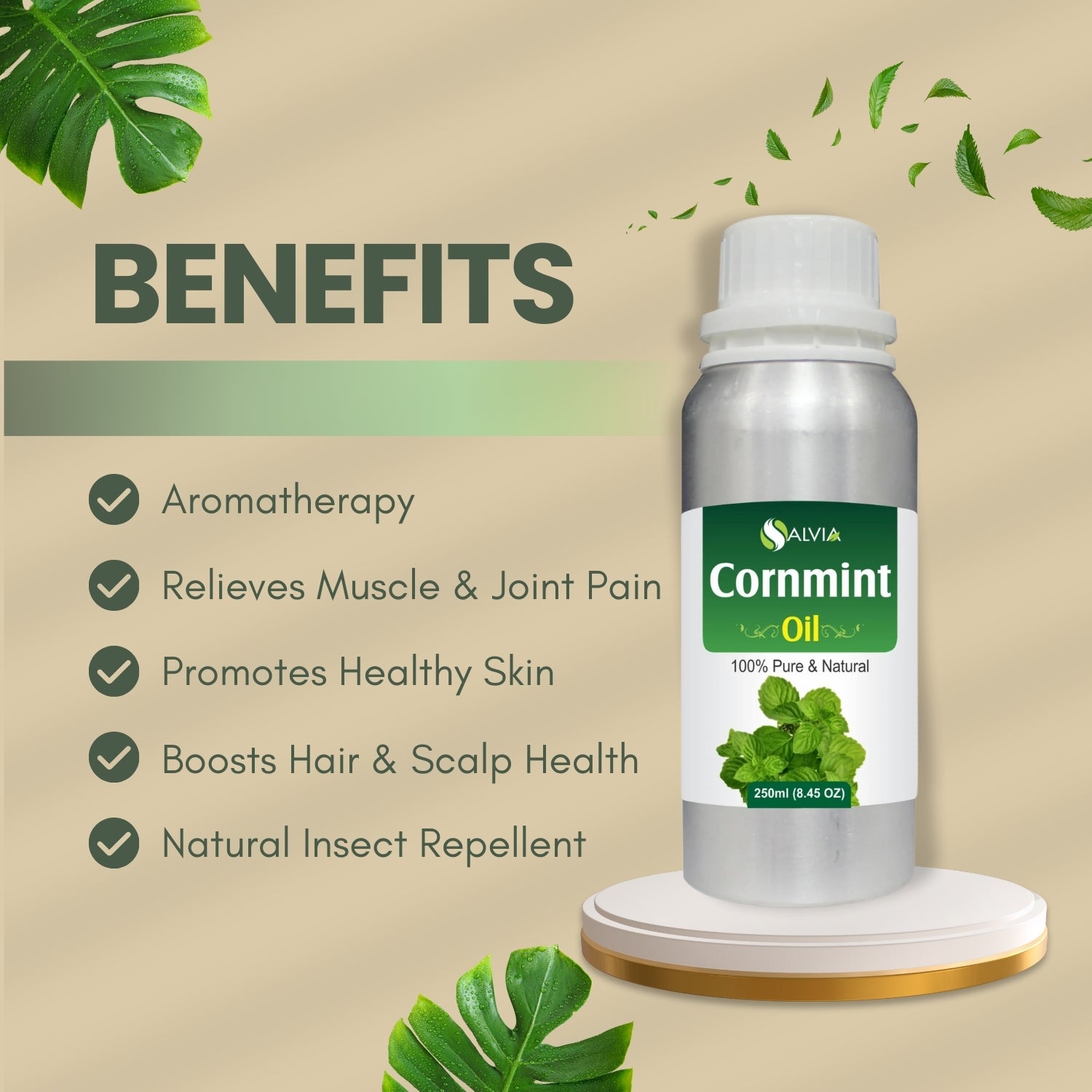Cornmint Oil (Mentha arvensis) 100% Natural Pure Essential Oil