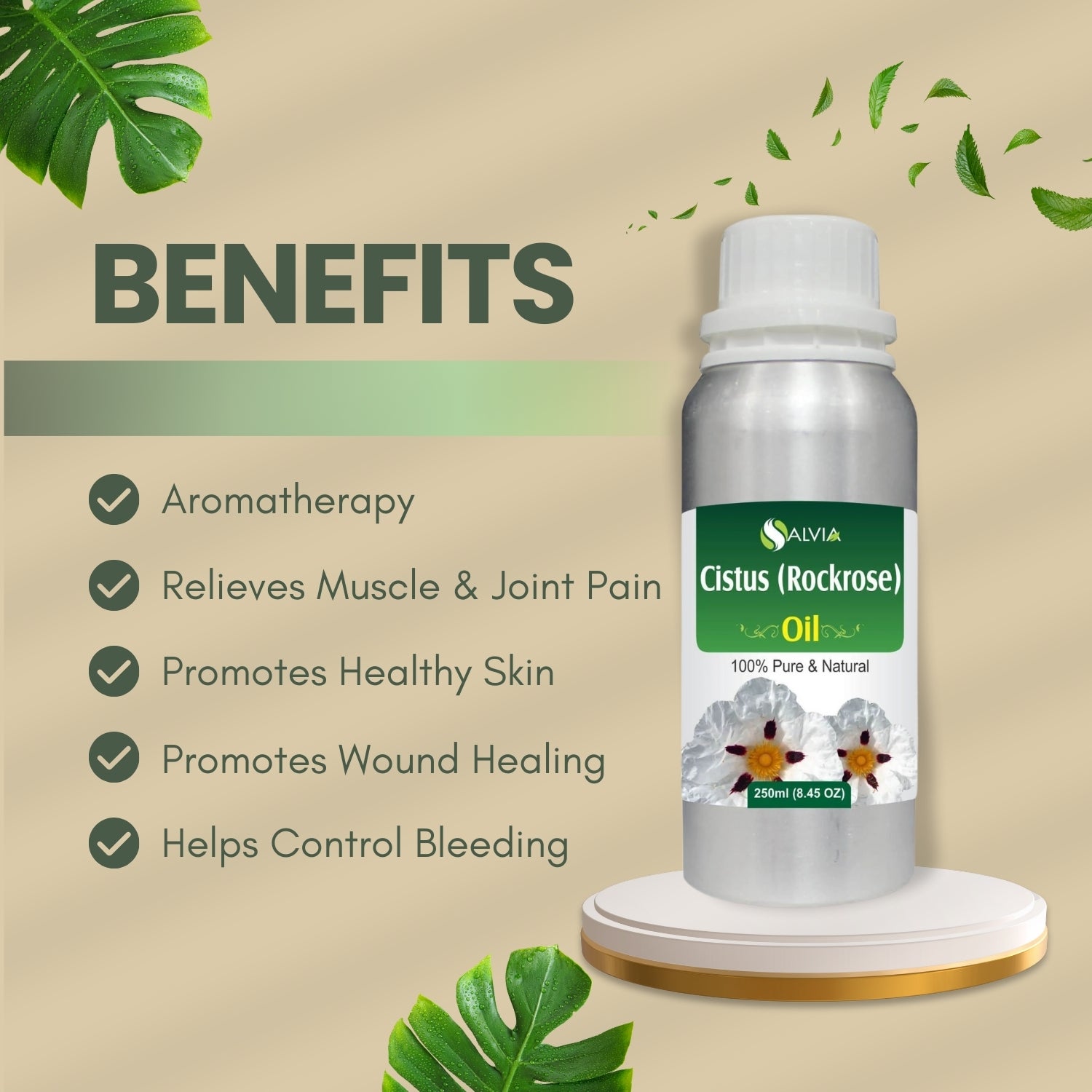 Cistus (Rockrose) Oil (Cistus-Ladaniferus) 100% Natural Pure Essential Oil
