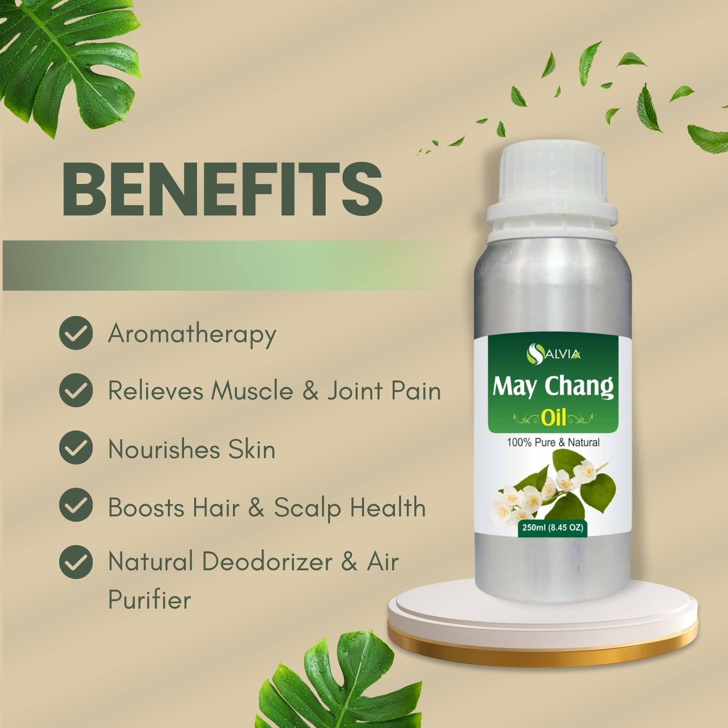 May Chang Oil (Litsea-Cubeba) Pure & Undiluted Essential Oil Refreshes Skin