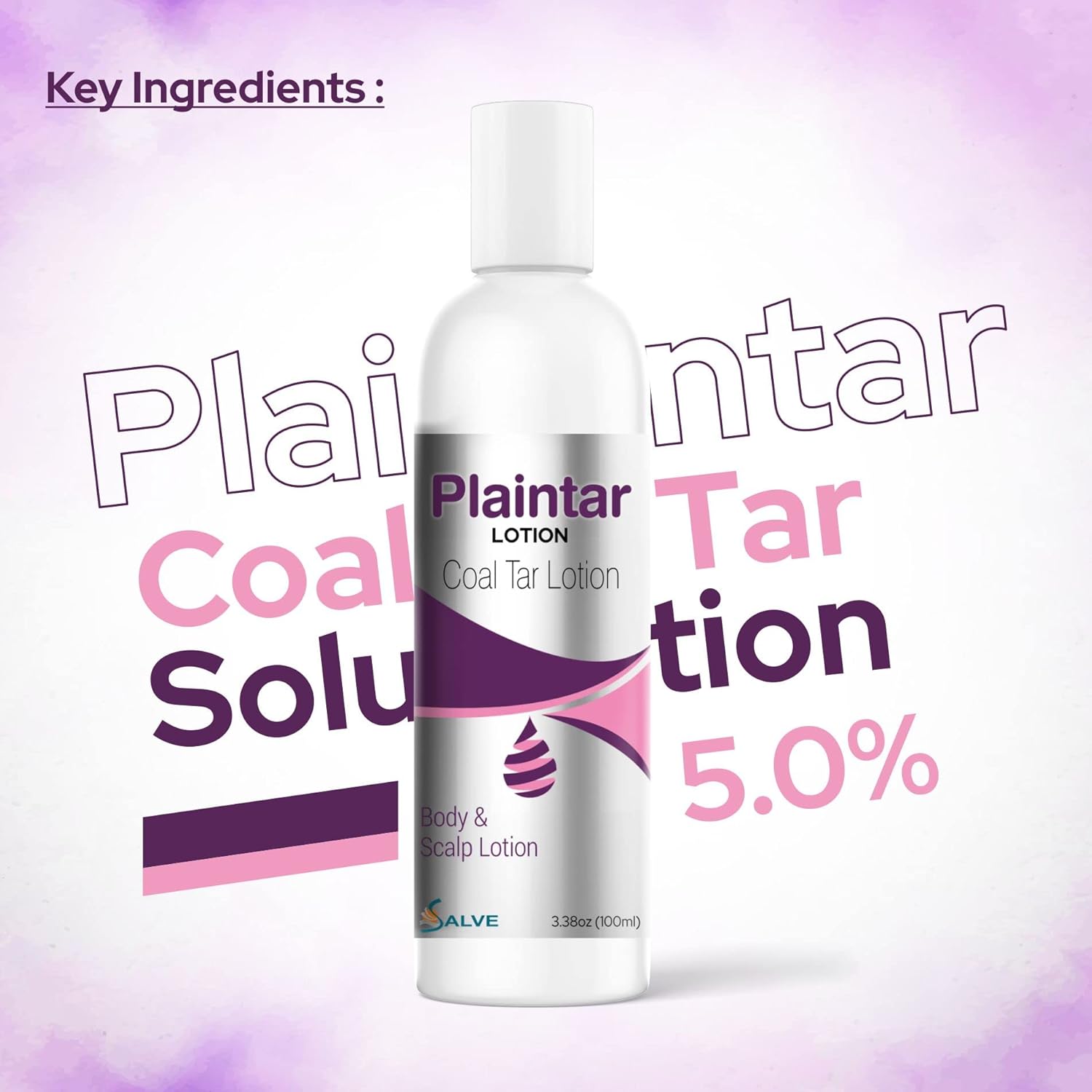 Plaintar Coal Tar Leave-On Lotion - 3.38 Oz (100ml) (Pack of 2) | Reduces Scaling, Dryness & Itching | Effective for Dandruff, Psoriasis & Seborrheic Dermatitis | For Body & Scalp