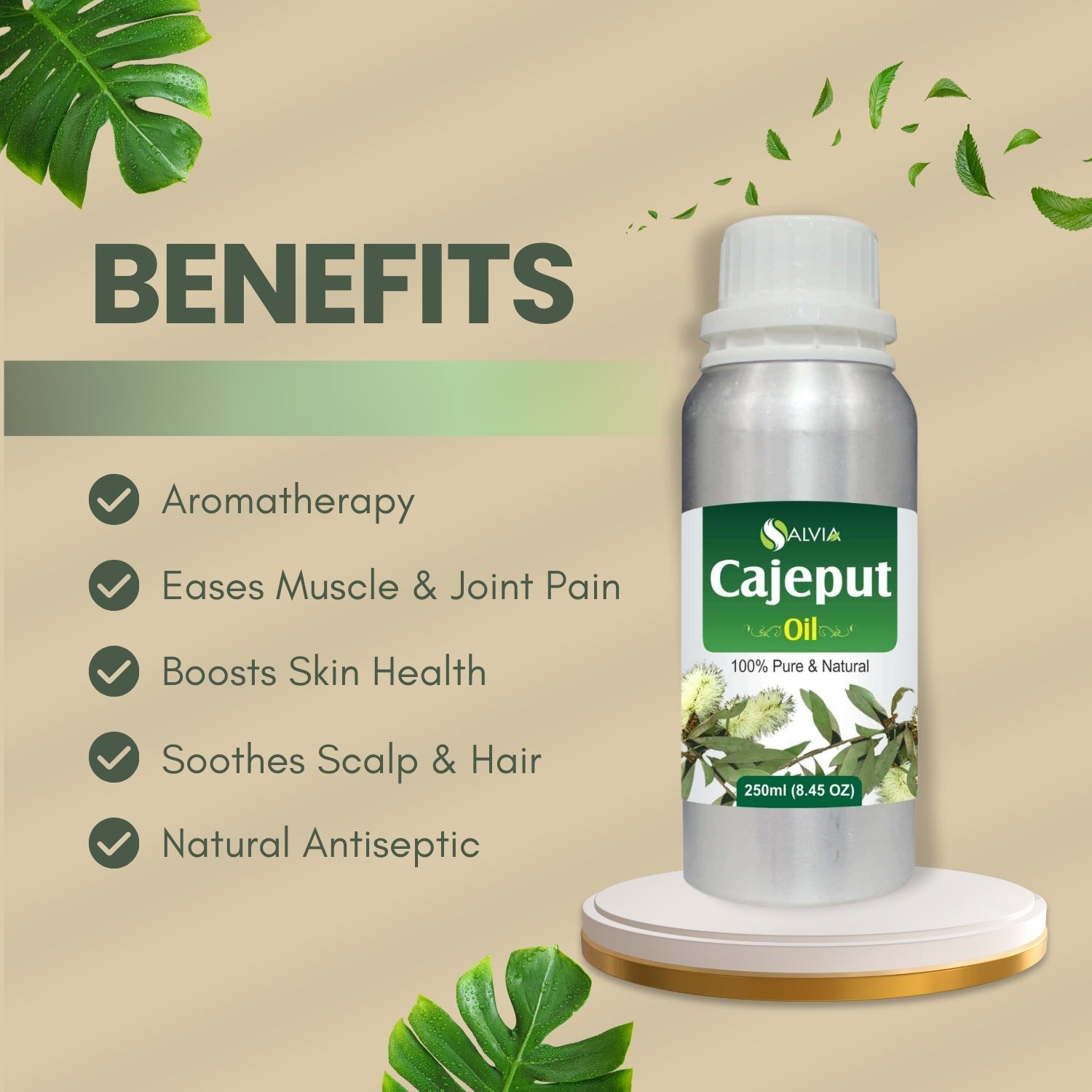 Cajeput Oil (Melaleuca leucadendron) 100% Natural Pure Essential Oil