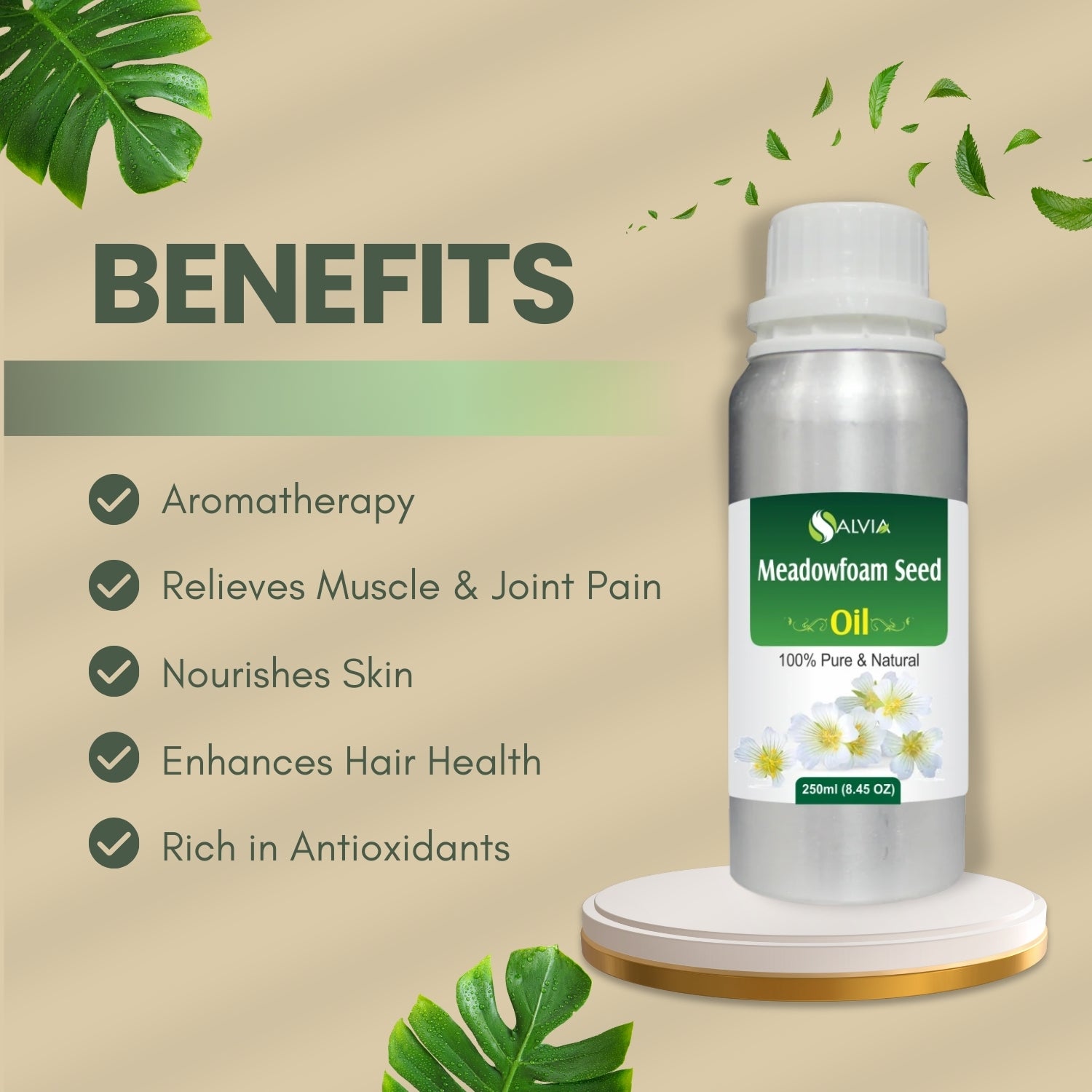 Meadowfoam Seed Oil (Limnanthes-Alba) 100% Natural Pure Carrier Oil