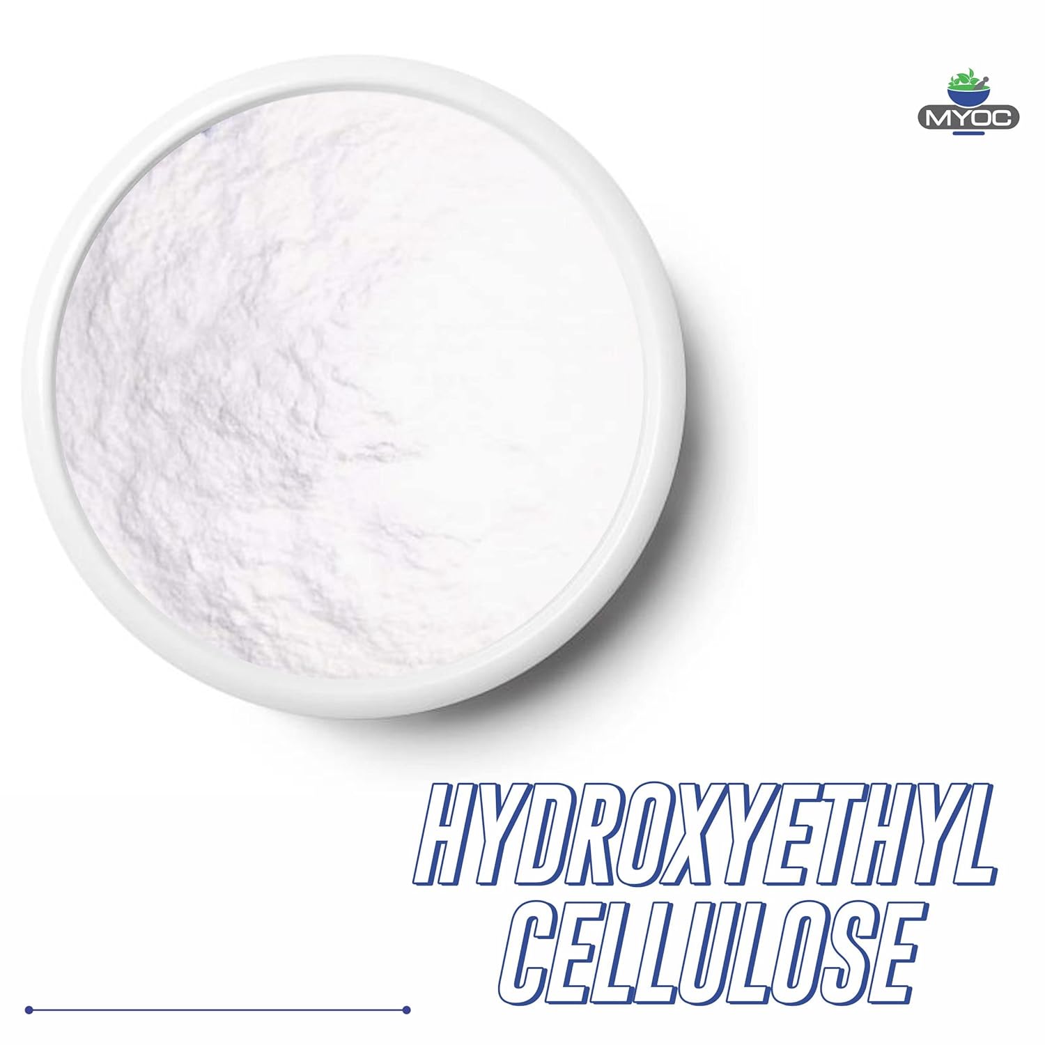 Myoc Hydroxyethyl Cellulose - 250 Gm (8.81 Oz) - Pure HEC Powder for Lubricants, Paints & Cosmetics - Bulk Supply