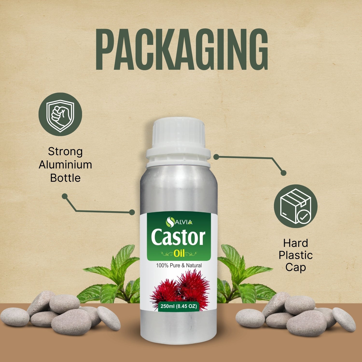 Castor Oil (Ricinus communis) 100% Natural Carrier Oil