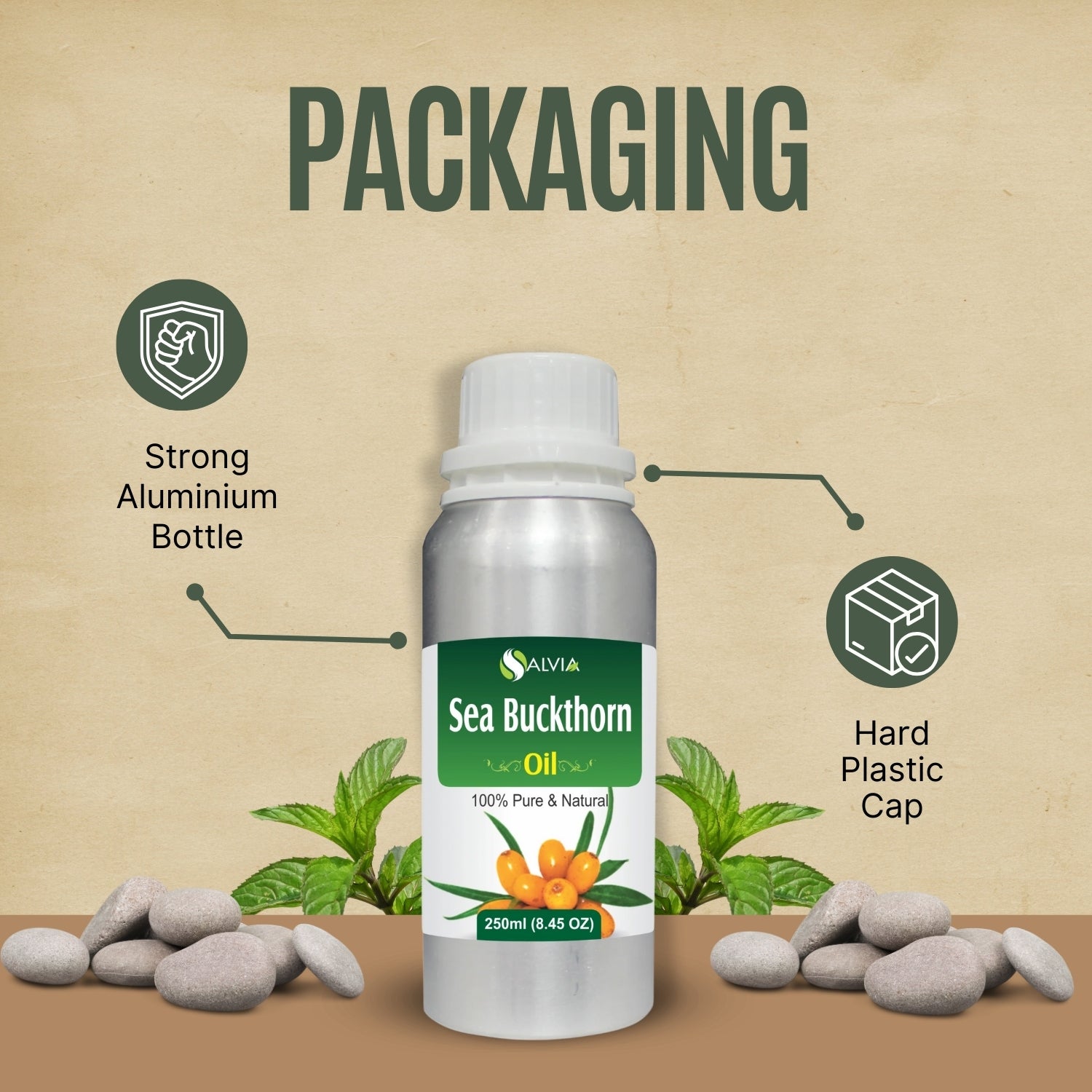 Sea Buckthorn (Hippophae Rhamnoides) Oil 100% Pure & Natural Carrier Oil Supports Wound Healing, Diminishes Scars, Improves Skin Elasticity
