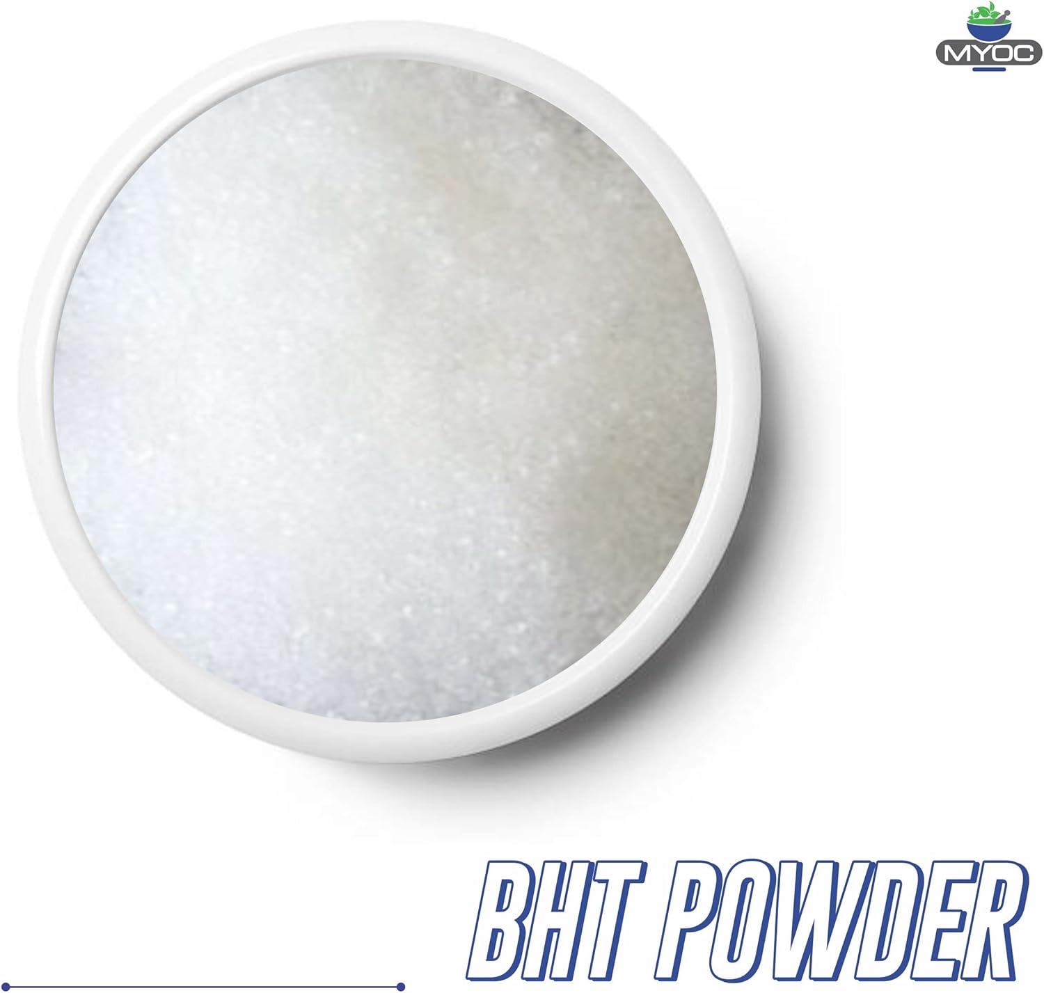 MYOC BHT Powder - 113g (3.98 Oz) | Premium Butylated Hydroxytoluene (BHT) Powder for Cosmetics - Paraben-Free Formula