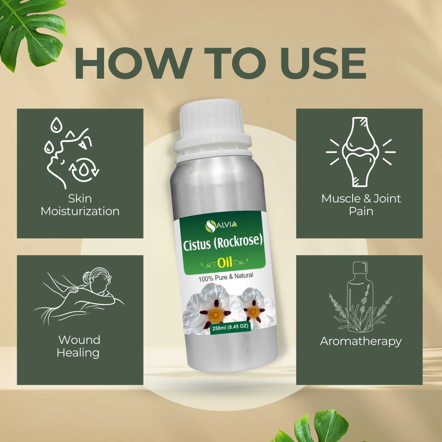 Cistus (Rockrose) Oil (Cistus-Ladaniferus) 100% Natural Pure Essential Oil