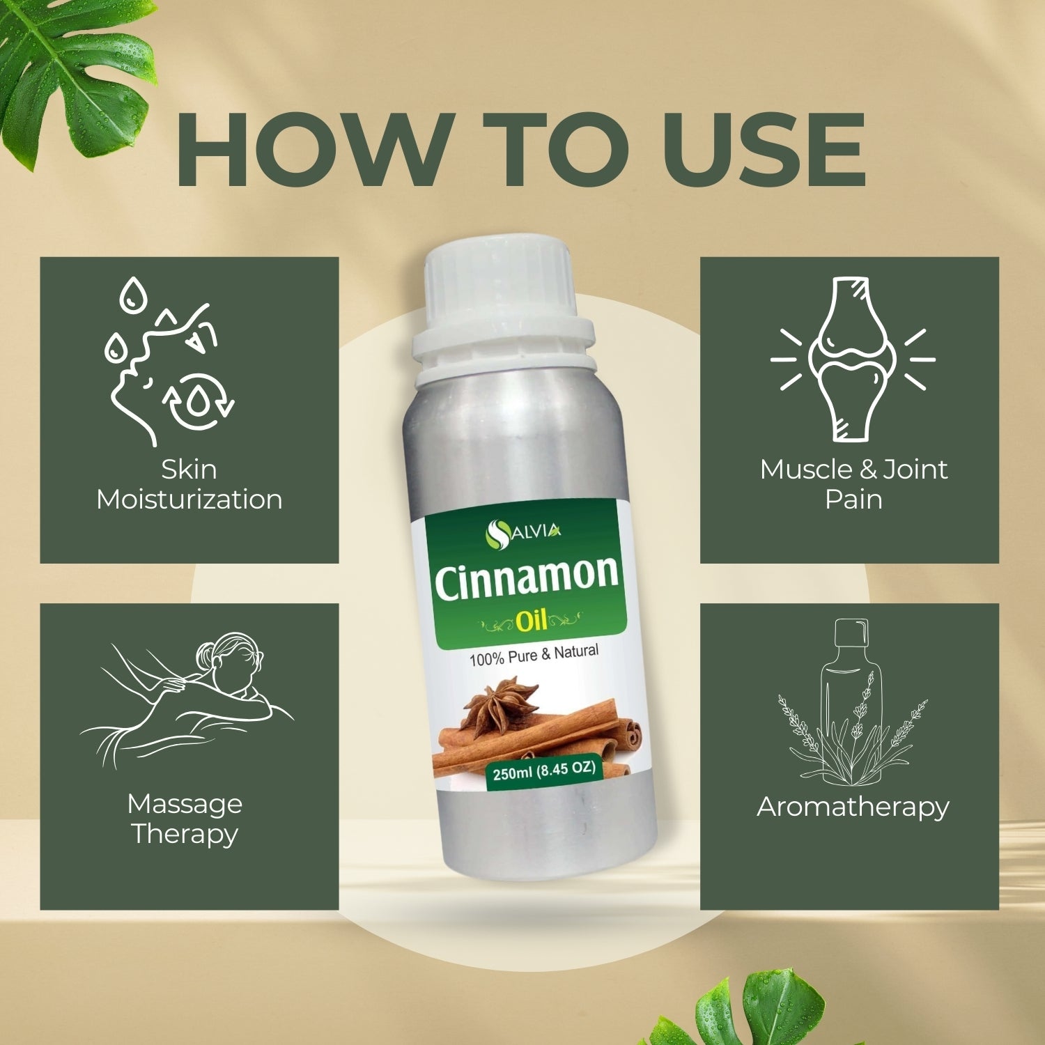 Cinnamon Essential Oil for Skin, Hair, and Pain Relief
