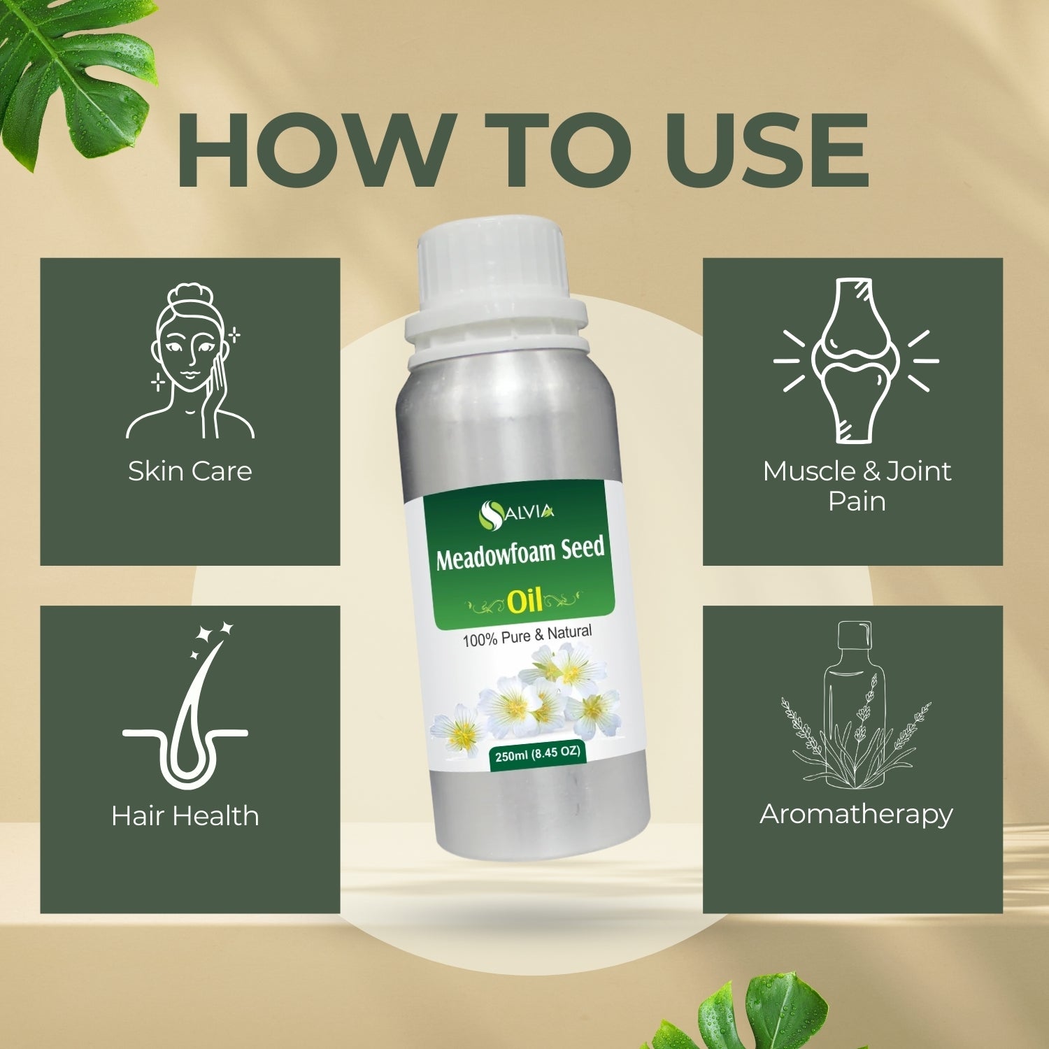 Meadowfoam Seed Oil (Limnanthes-Alba) 100% Natural Pure Carrier Oil