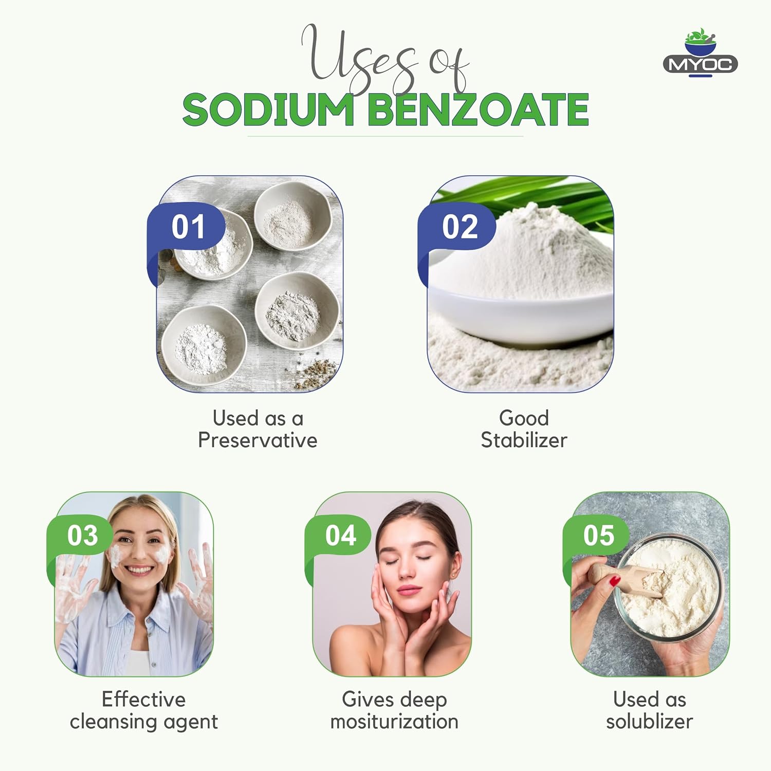 MYOC Sodium Benzoate Preservative - 3.52 oz (100g) | Bulk Preservative, Paraben-Free