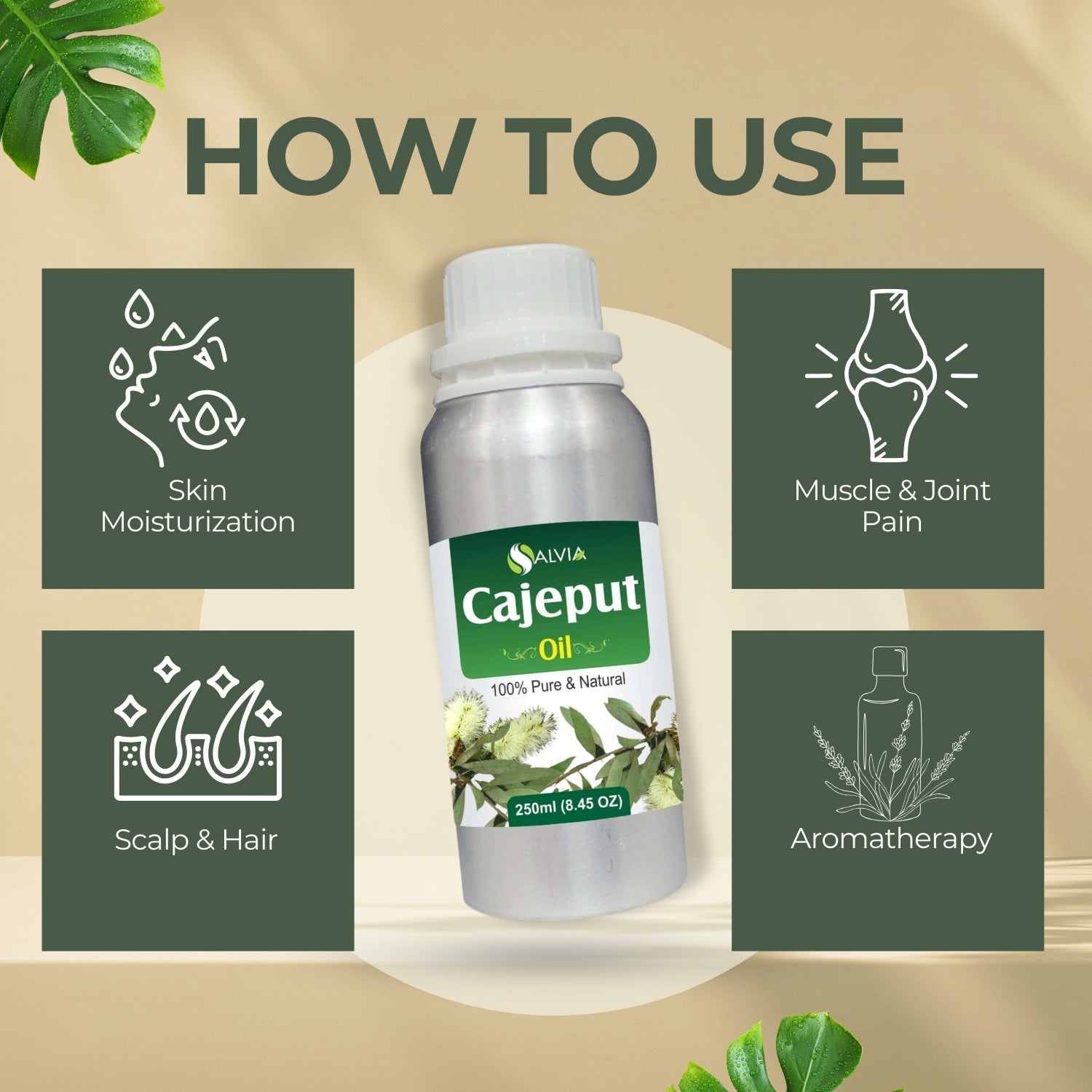 Cajeput Oil (Melaleuca leucadendron) 100% Natural Pure Essential Oil