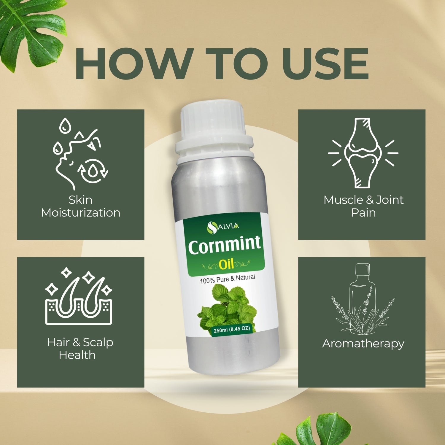 Cornmint Oil (Mentha arvensis) 100% Natural Pure Essential Oil