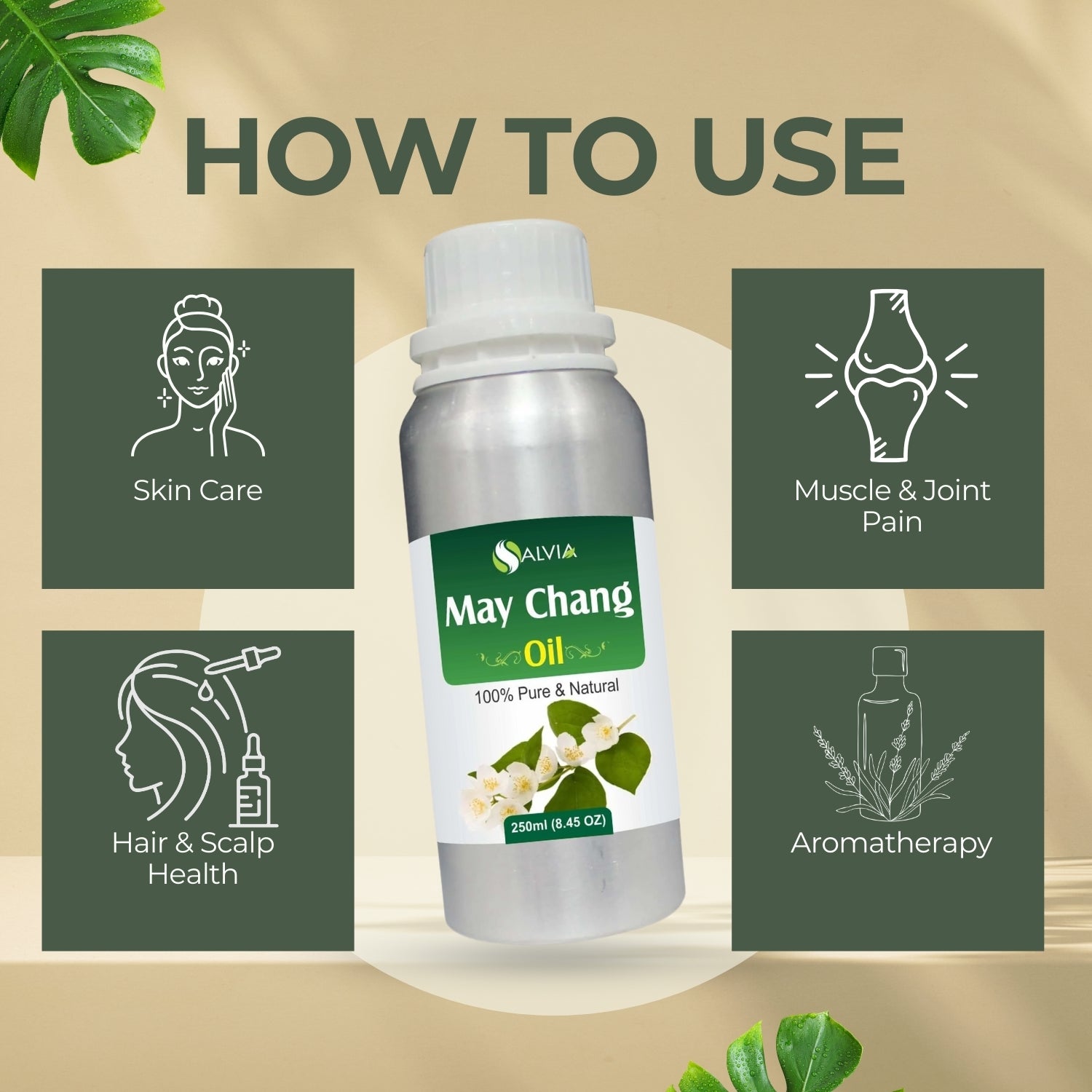 May Chang Oil (Litsea-Cubeba) Pure & Undiluted Essential Oil Refreshes Skin