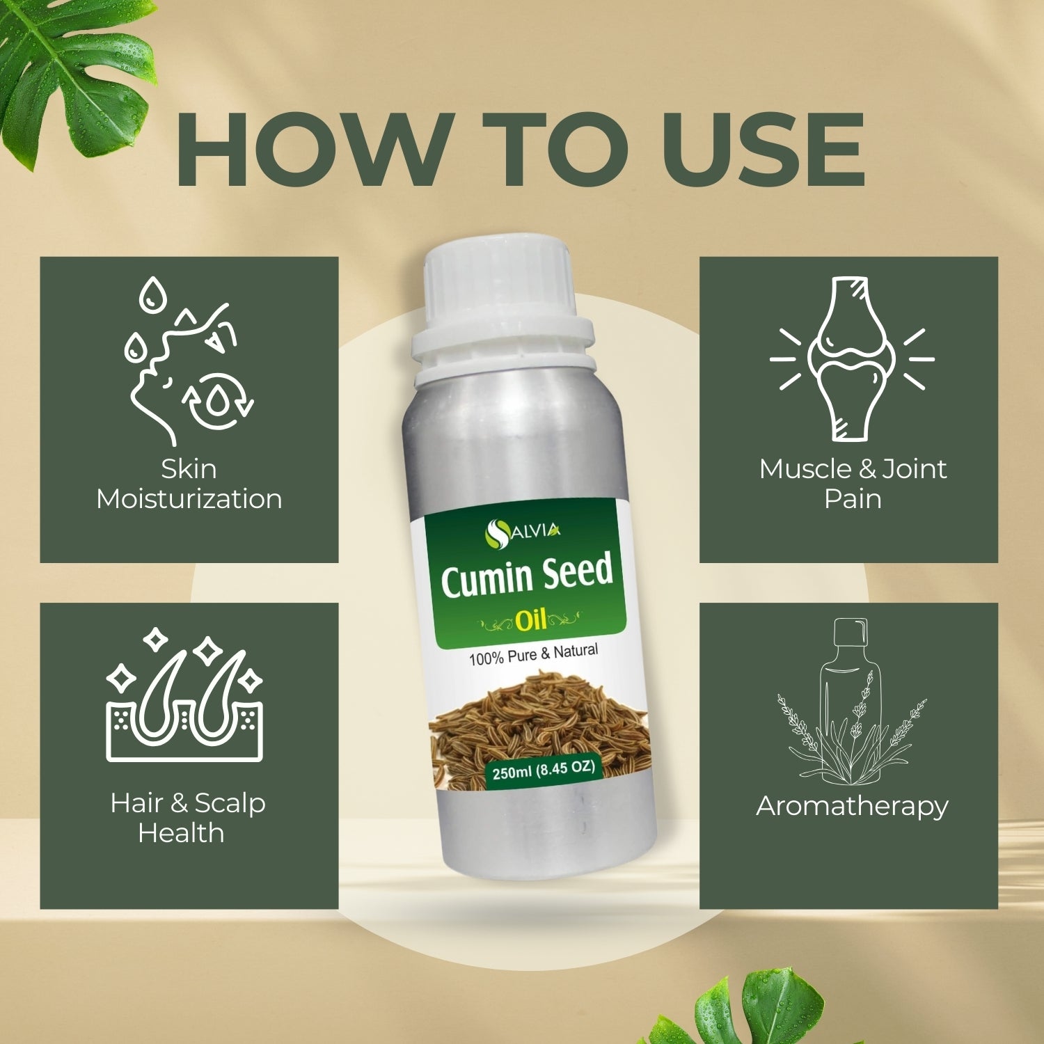 Cumin Seed Oil (Cuminum Cyminum) 100% Natural Pure Essential Oil