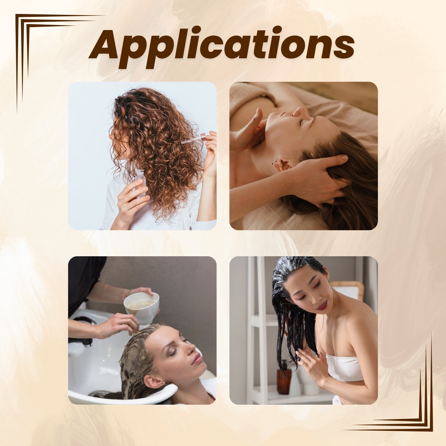 Woman applying bhringraj hair oil to her scalp