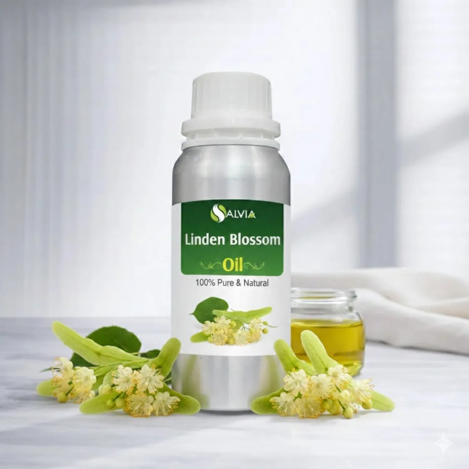 Salvia Linden Blossom Essential Oil, Pure Floral Scent, Skin Calming, Aromatherapy Relief, 100% Natural