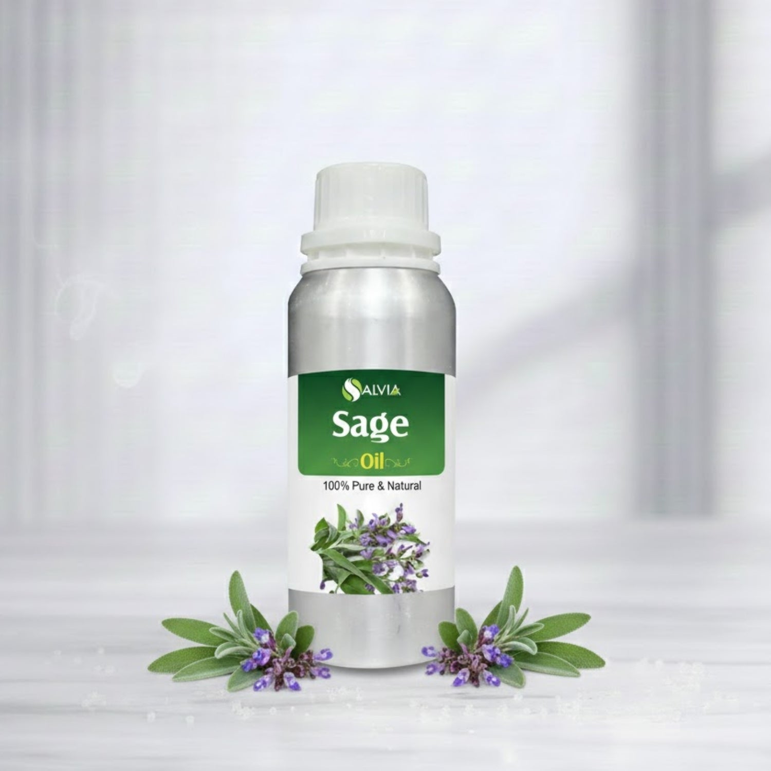 Salvia Sage Essential Oil (Salvia Officinalis), 100% Pure, Clarifying Agent, Scalp Vitalizing, Herbal Aroma