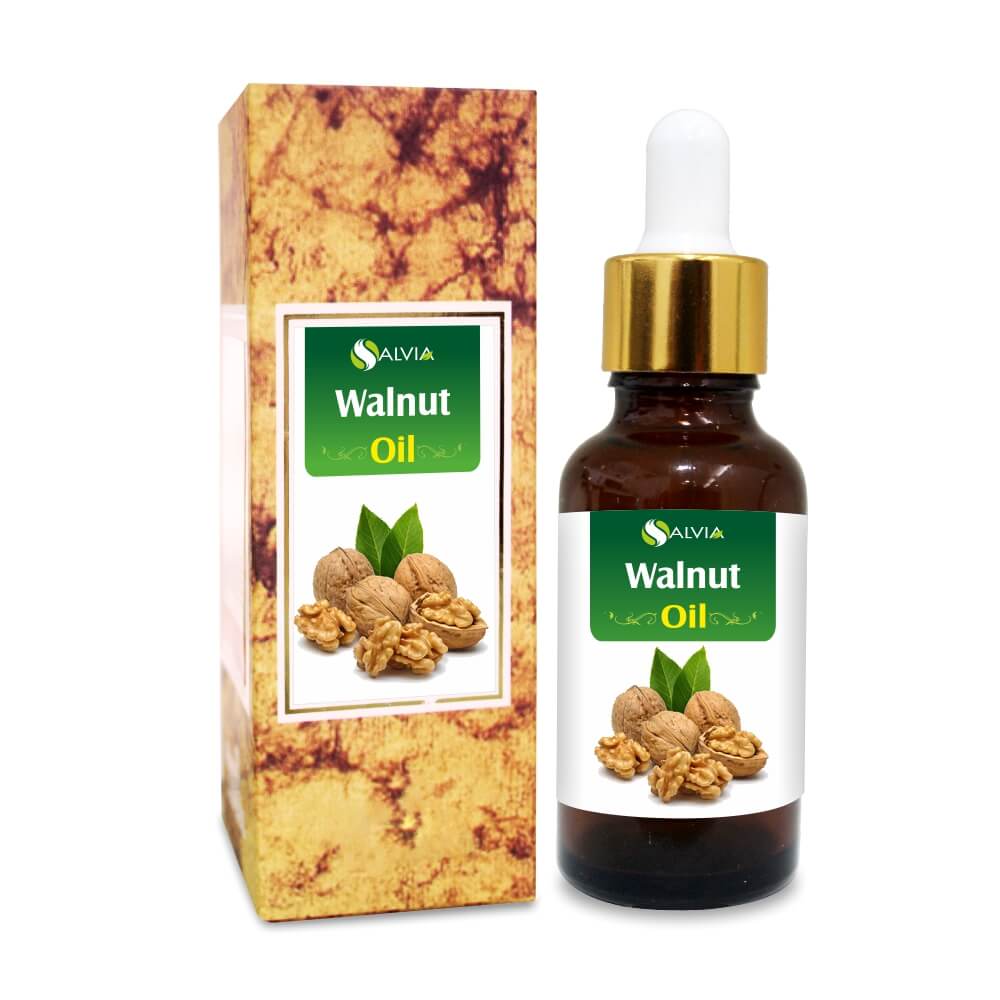 Salvia Natural Carrier Oils 10ml Walnut Oil (Juglans-Regia) 100% Natural Pure Carrier Oil Strengthens Hair Root, Promotes hair Growth, Anti-Aging Properties, Moisturizes, Reduces Scars, Solves Psoriasis & More