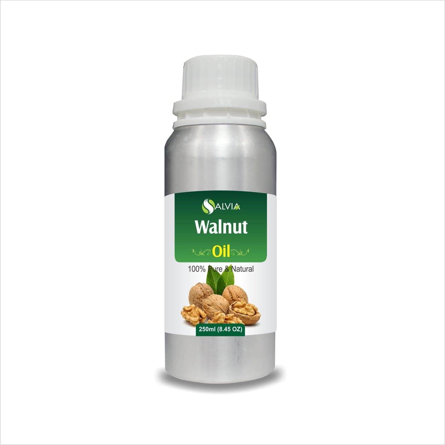 Salvia Natural Carrier Oils 250ml Walnut Oil (Juglans-Regia) 100% Natural Pure Carrier Oil Strengthens Hair Root, Promotes hair Growth, Anti-Aging Properties, Moisturizes, Reduces Scars, Solves Psoriasis & More