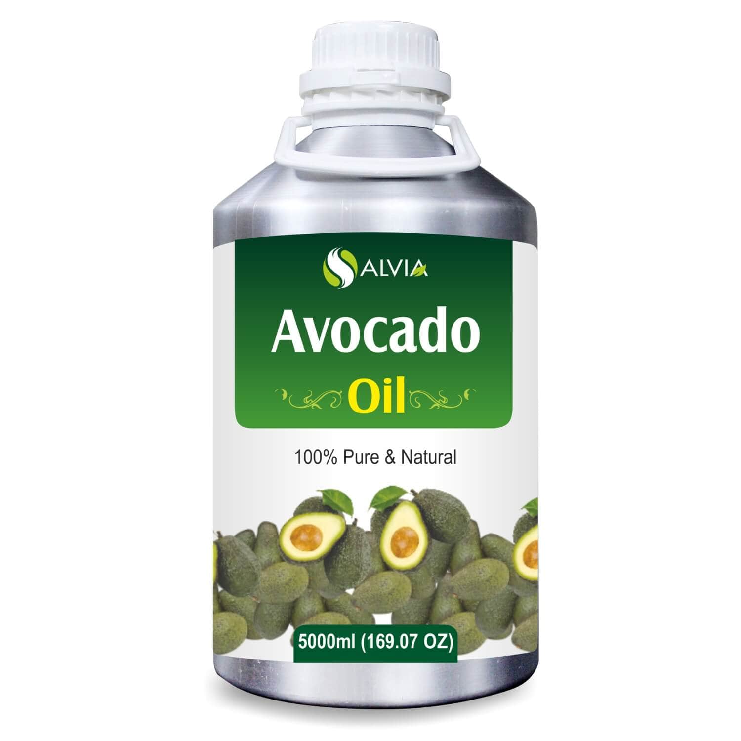 Salvia Natural Carrier Oils 5000ml Avocado Oil (Persea Americana) 100% Natural Pure Carrier Oil Moisturizes & Strengthens Hair Collagen