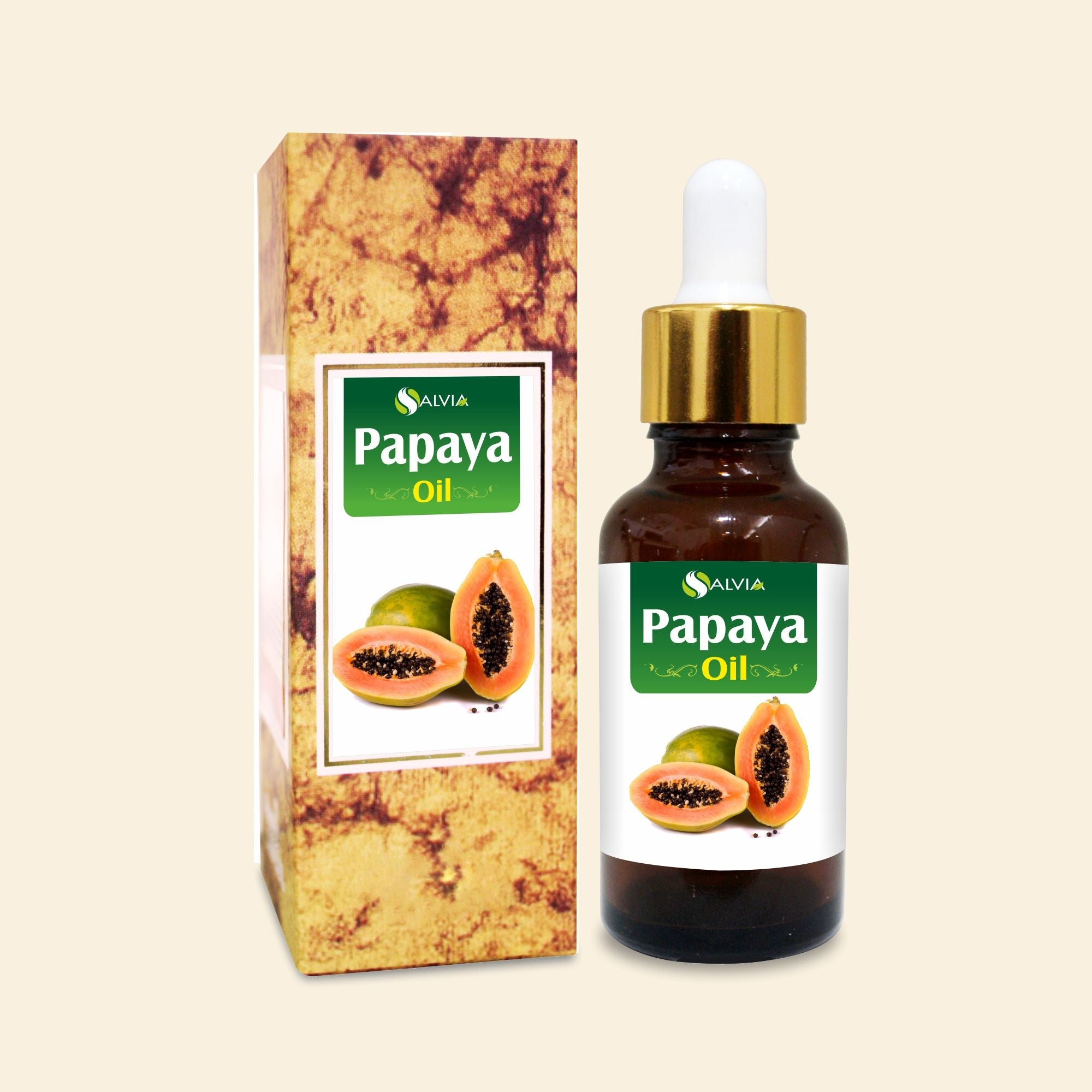 Salvia Natural Carrier Oils Papaya Oil (Carica Papaya) 100% Pure & Natural Carrier Oil Nourishing & Moisturizing Property, Best For Skin, Hair, Lip, & Nail Care