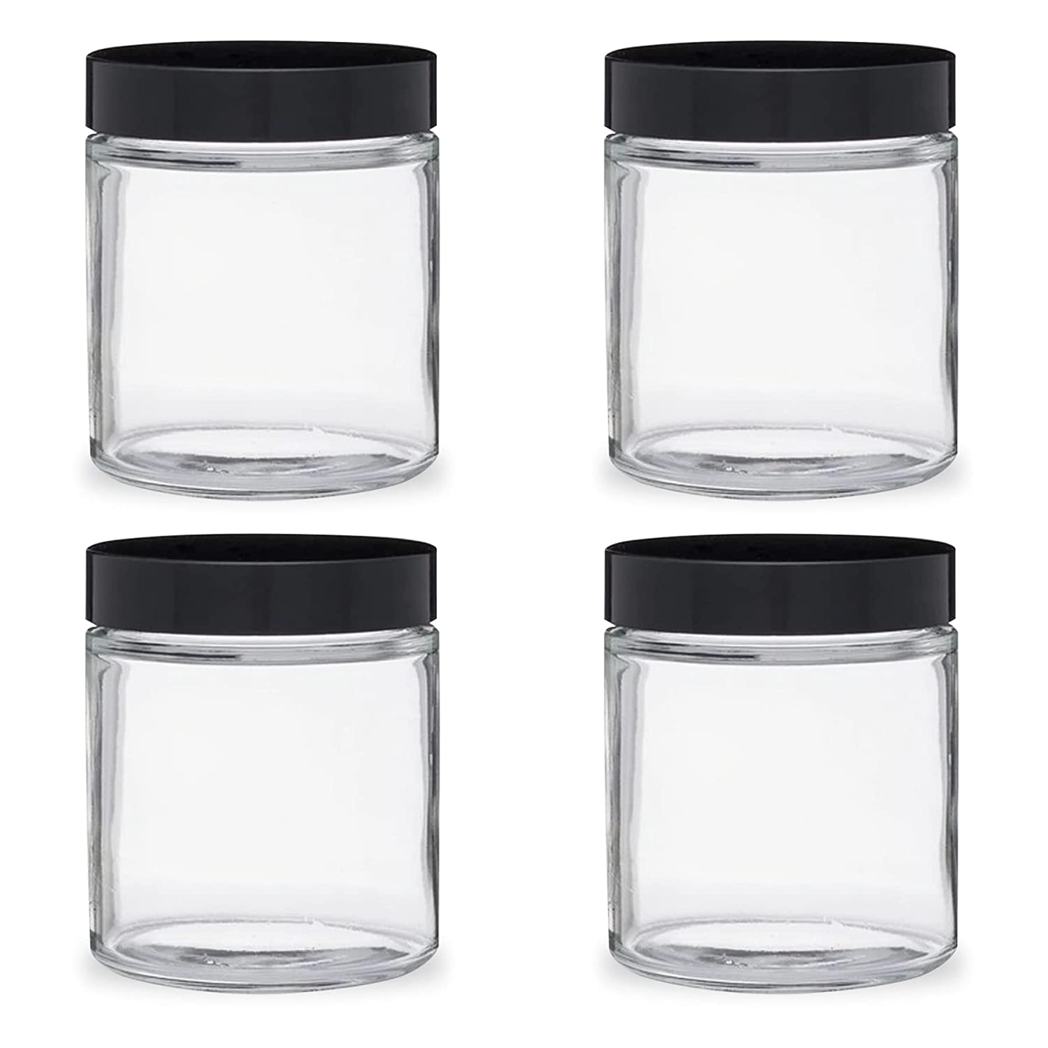 Shoprythm Packaging,Cosmetic Jar Glass jar with black cap