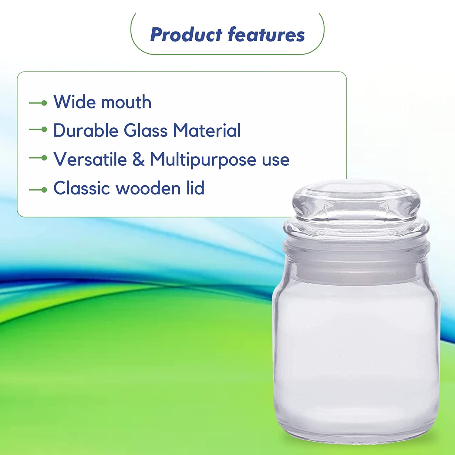 Shoprythm Packaging,Cosmetic Jar Transparent glass jar with airtight lid