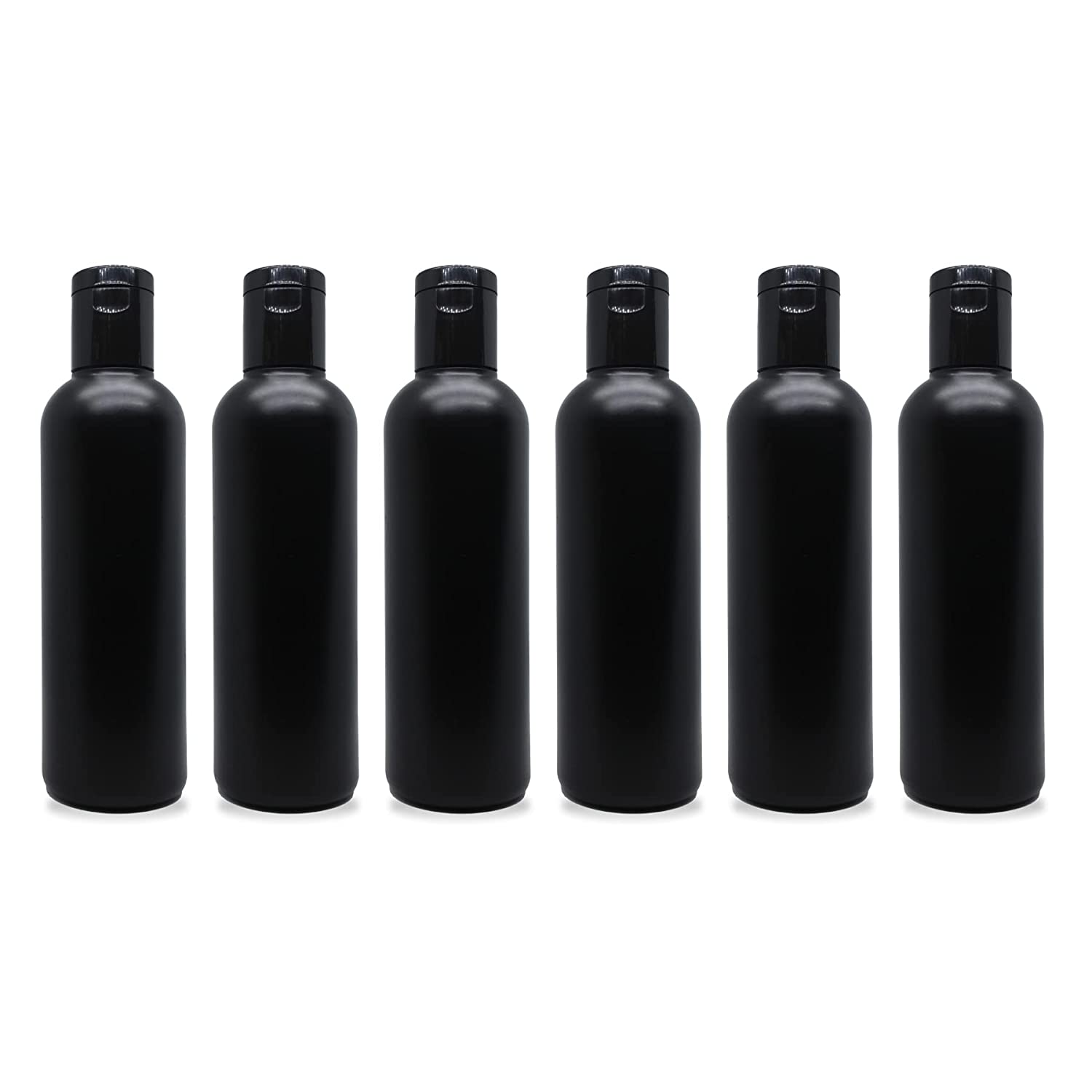 Shoprythm Packaging,Plastic Travel Bottles Empty Black HDPE Bottle with Disc Flip Top Cap Refillable Reusable