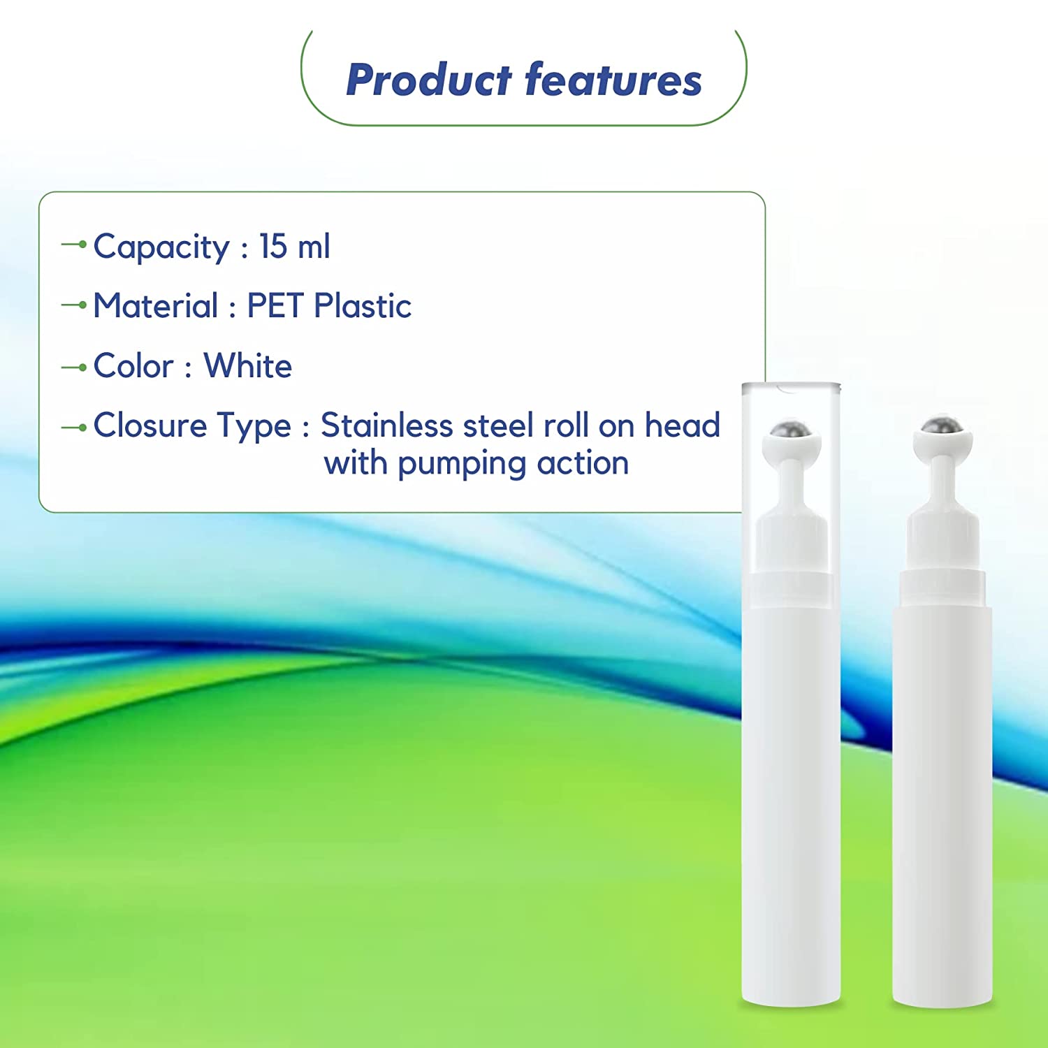 Shoprythm Packaging,Plastic Travel Bottles MYOC Empty Roll On Bottle with Metal Roller-ball Massager