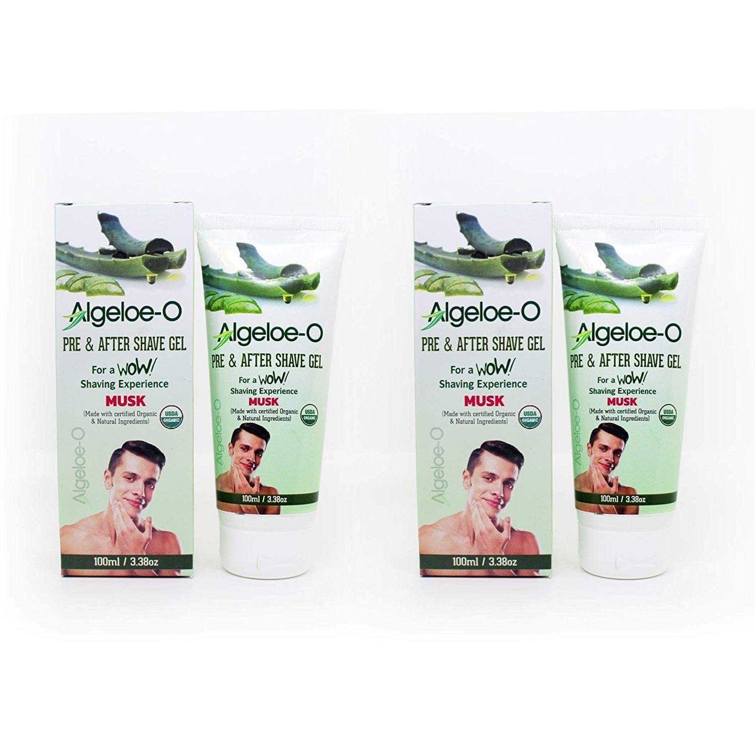 shoprythmindia Algeloe,Men's Grooming Pack of 2 Aloevera Pre After Shave Gel - Algeloe O Made With  Natural Ingredients