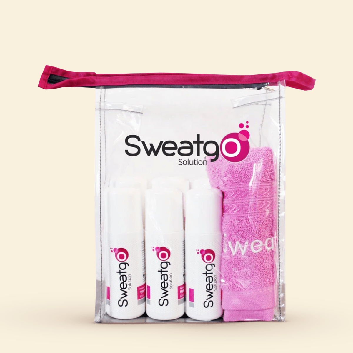 shoprythmindia Hyperhidrosis Combo Copy of Sweatgo Bundle (Hand Towel, Carry Bag Sweatgo Solution pack of 6)