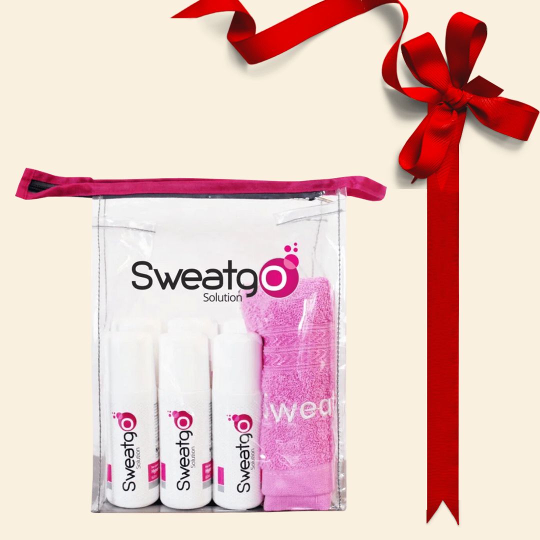 shoprythmindia Hyperhidrosis Combo Sweatgo Bundle (Hand Towel, Carry Bag Sweatgo Solution pack of 6)