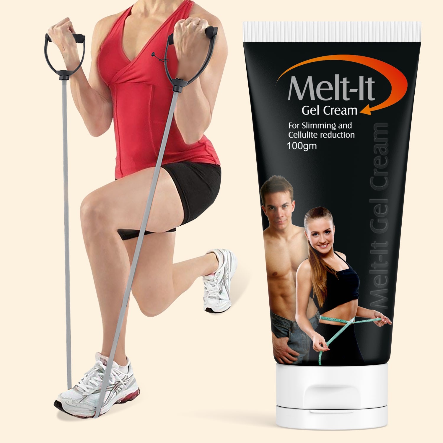 shoprythmindia Meltit Combo Single Tube Resistance Band and Melt It Cream