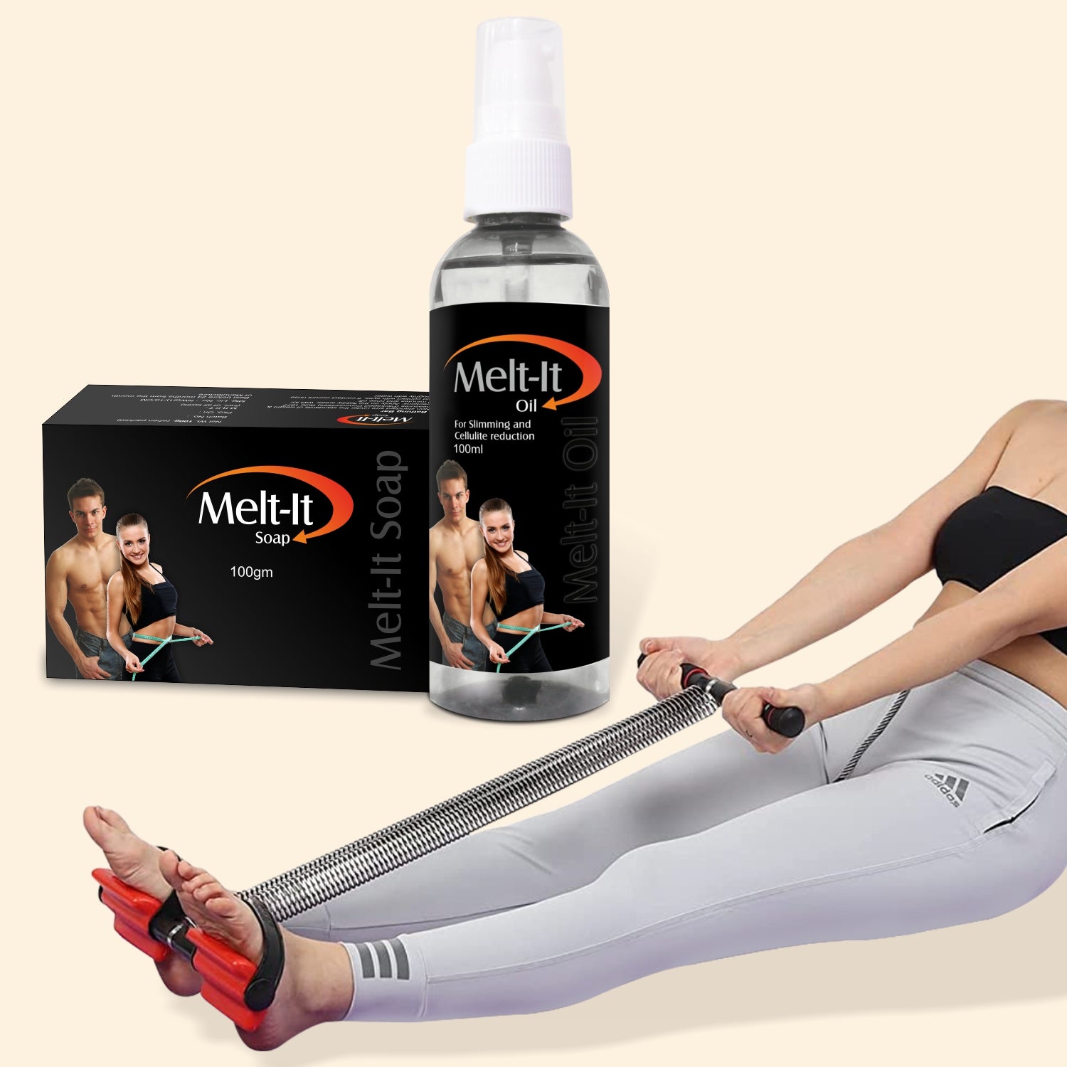 shoprythmindia Meltit Combo Tummy Trimmer and Melt It Oil (Free Melt It Soap)