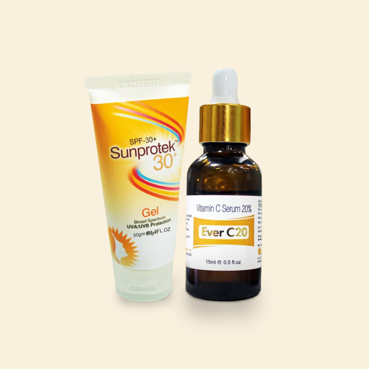 shoprythmindia Suncare Combo,Ever-C20 Ever C 20 Serum & Sunprotek 30