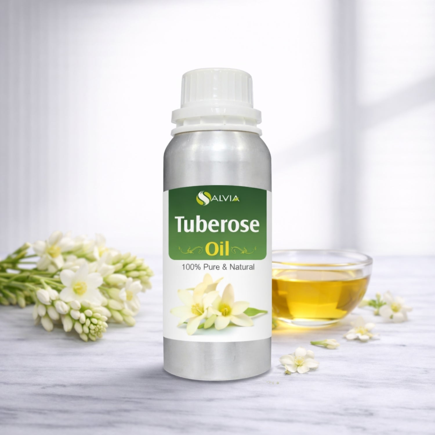 Salvia Tuberose Essential Oil, Pure Floral Absolute, Exotic Fragrance, Skin Softening, 100% Natural